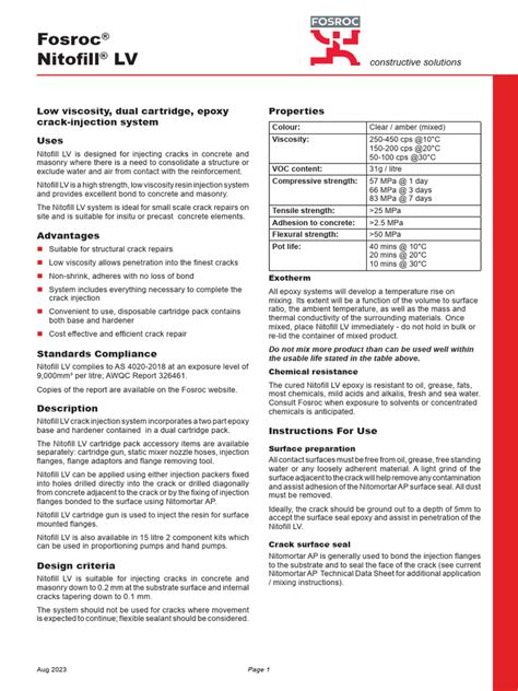 nitofill Lv datasheet pdf